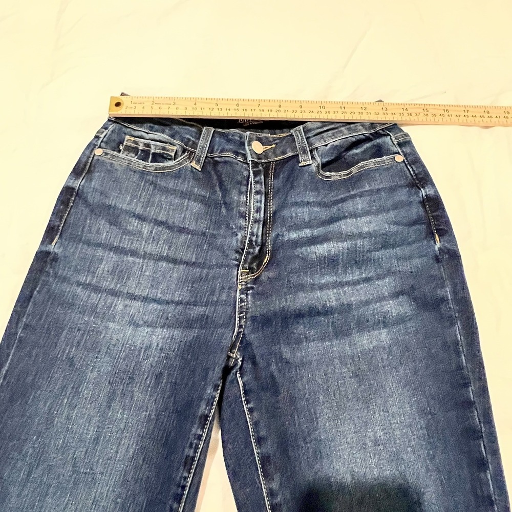 Judy Blue Boyfriend Fit Jeans Women Jr Sz 5/27 Blue Stretch Denim Thrashed 27X29 - Picture 4 of 8
